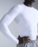 Core Compression Long Sleeve, White/White