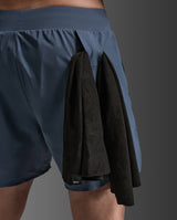 Motion 2-In-1 5 Inch Shorts, Indigo/White