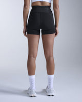 Aero Mesh Hi-Rise Compression 4 Inch Shorts, Black/Silver Reflective