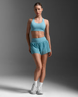 Aero Mesh Medium Impact Bra, Retro Blue/Retro Blue Reflective