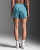 Aero Hi-Rise 2-In-1 3 Inch Shorts, Retro Blue/Retro Blue Reflective