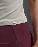 Fluid Modal Ribbed Crop Tee, Moon/White