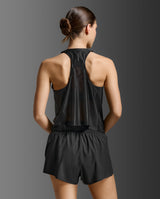 Light Speed React Crop Singlet, Black/ Black Reflective