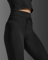 Flex Hi-Rise Drawcord Tights, Black/Black