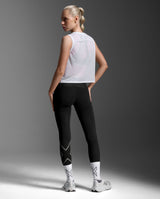 Relight Crop Tank, White/White