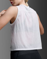 Relight Crop Tank, White/White