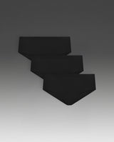 Invisible Hipster Brief 3 Pack, Black/Black