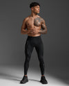 Light Speed Compression Tights - BLACK/ BLACK REFLECTIVE