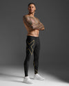 Light Speed Compression Tights - BLACK/GOLD REFLECTIVE