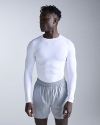 Core Compression Long Sleeve, White/White