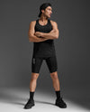 Light Speed Tech Singlet - BLACK/ BLACK REFLECTIVE