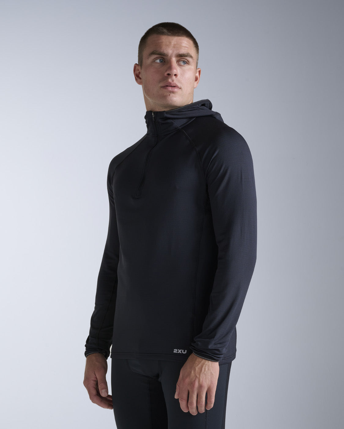 Ignition Grid 1/2 Zip Hoodie, Black/Silver Reflective