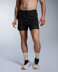 Force 2-in-1 5 Inch Shorts, Black/Black