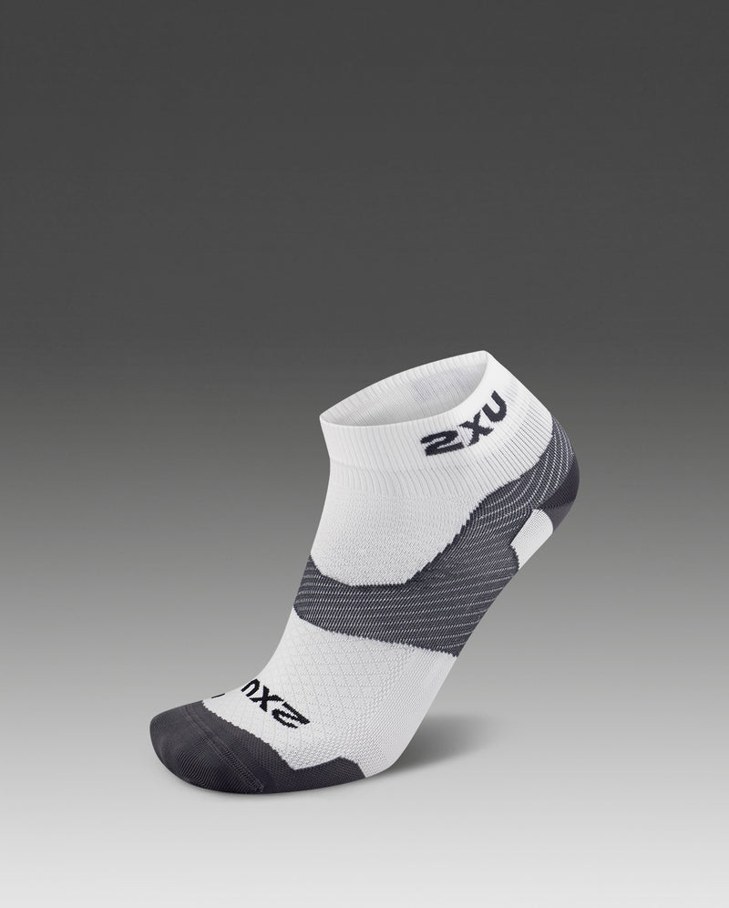 Vectr Ultralight 1/4 Crew Socks, White/Grey