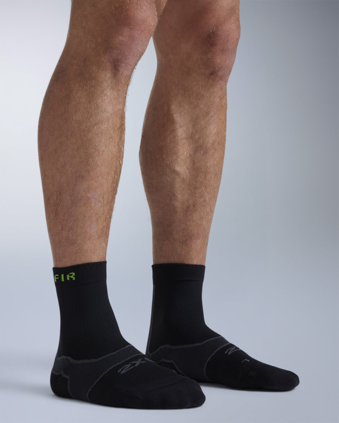 Recovery Achilles Crew Socks with FIR, Grey/Black