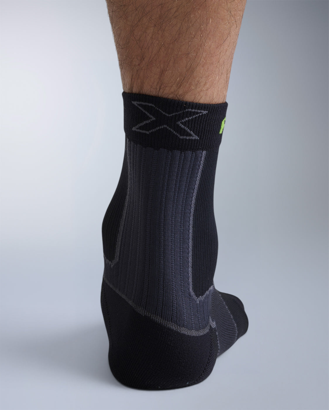 Recovery Achilles Crew Socks with FIR, Grey/Black