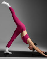 Bio Nylon Hi-Rise Compression Tights, Merlot/Merlot