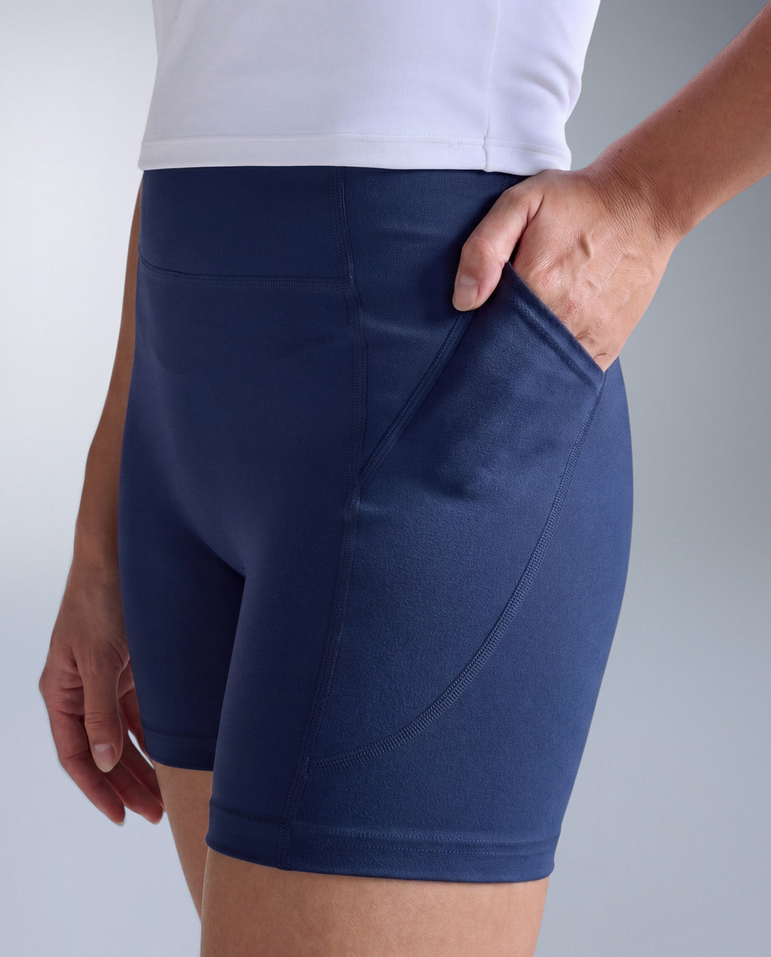 Flex Hi-Rise Compression 4 Inch Short, Midnight/Midnight