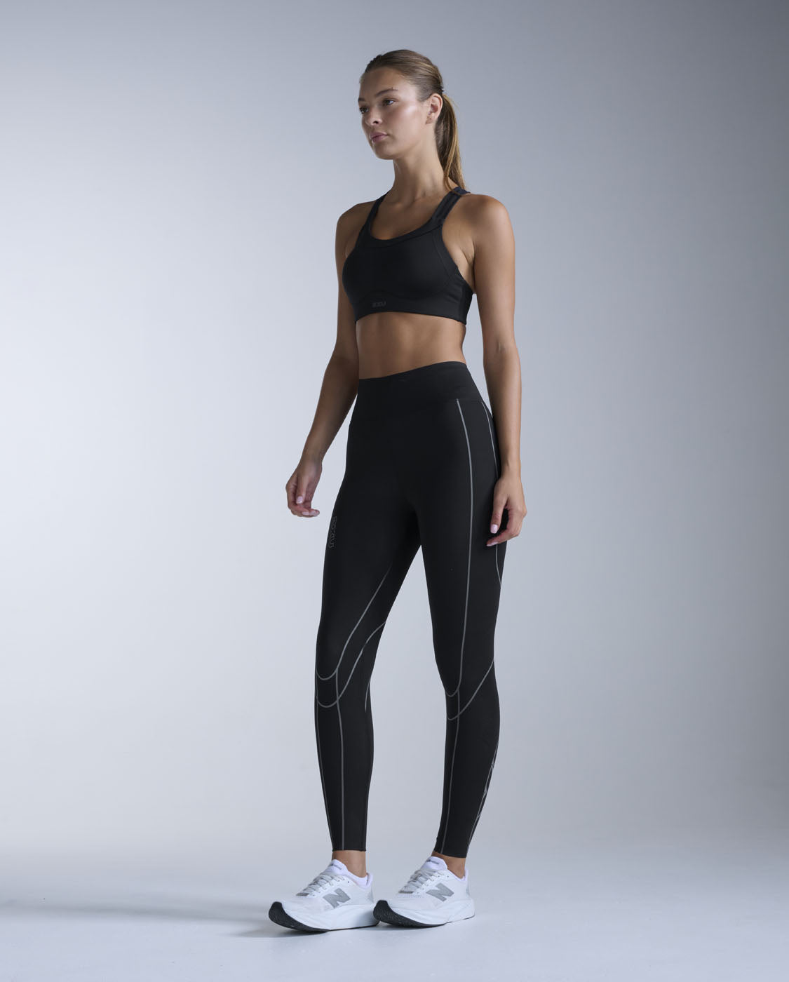 Light Speed Kinesis Hi-Rise Compression Tights, Black/Black