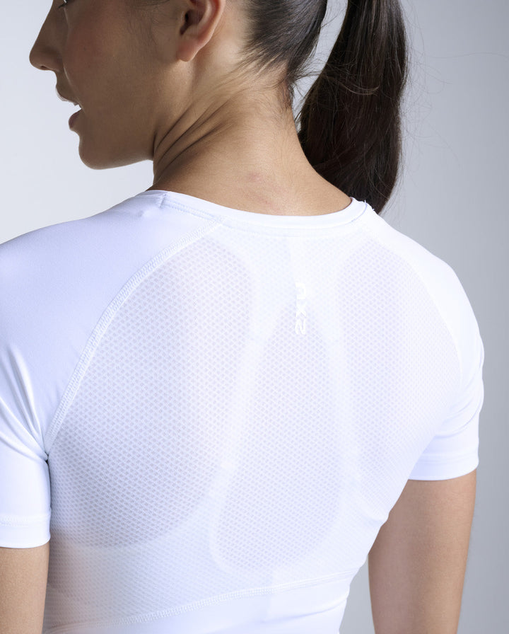 Core Compression Short Sleeve, White/White