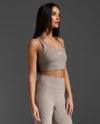 Ribbed Longline Low Impact Bra - Carbon/Moon