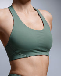 Aero Mesh Medium Impact Bra, Olive Leaf/Olive Leaf Reflective