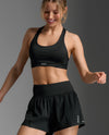Aero Hi-Rise 2-In-1 3 Inch Shorts - Black/Silver Reflective