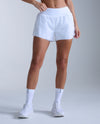 Aero Hi-Rise 2-In-1 3 Inch Shorts - WHITE/SILVER REFLECTIVE