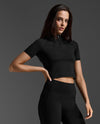 Form Soft Touch 1/2 Zip Tee - Black/Black