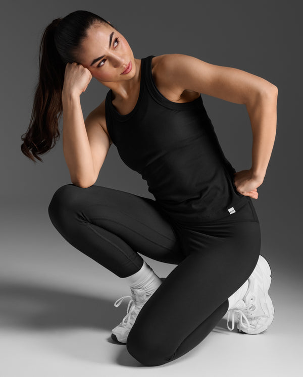 Fluid Modal Ribbed Tank, Black/White