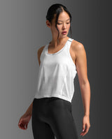 Light Speed React Crop Singlet, White/Silver Reflective
