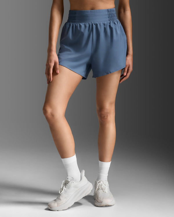 Aero Hi-Rise 4 Inch Shorts, Indigo/Indigo Reflective