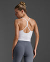 Flex Strappy Crop Tank - WHITE/WHITE
