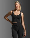 Fluid Longline Bra - BLACK/BLACK