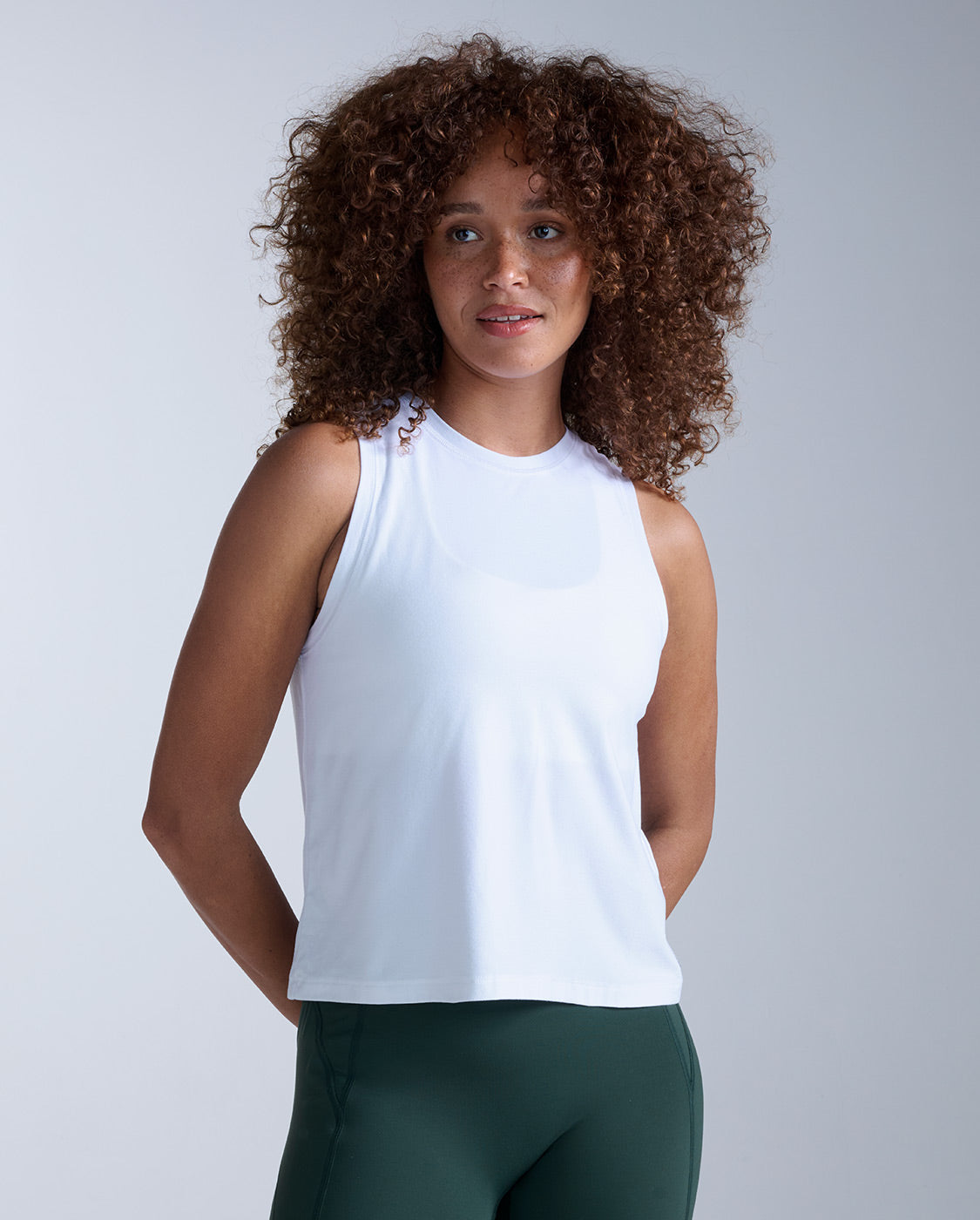 Form Soft Jersey Relaxed Tank, White/White