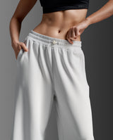 Wonderluxe Sand Washed Wide Leg Pants, Harbor Mist/White