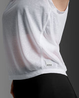 Relight Crop Tank, White/White