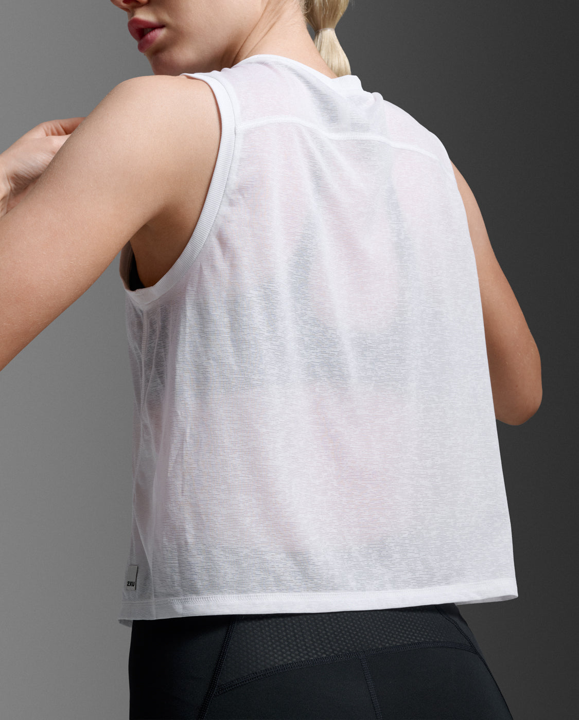 Relight Crop Tank, White/White