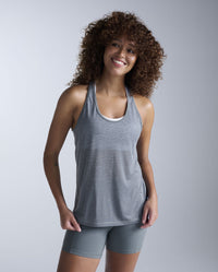 Relight Racerback Singlet, Dark Sage/White