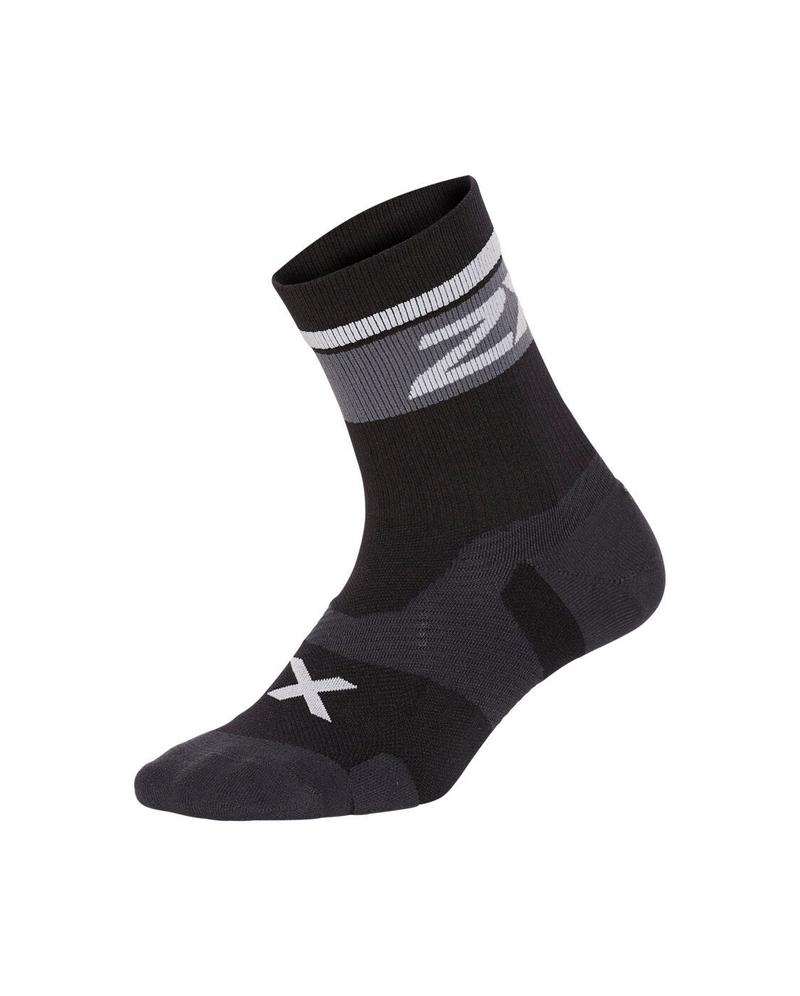 Vectr Cushion Crew Compression Socks, Black/White