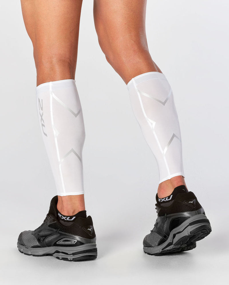 Compression Calf Guards, White/White