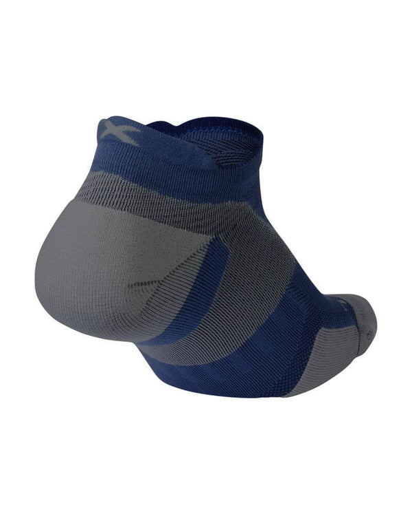 Vectr Cushion No Show Compression Socks, Blue Steel/Grey