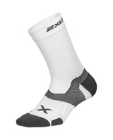 Vectr Cushion Crew Compression Socks, White/Grey