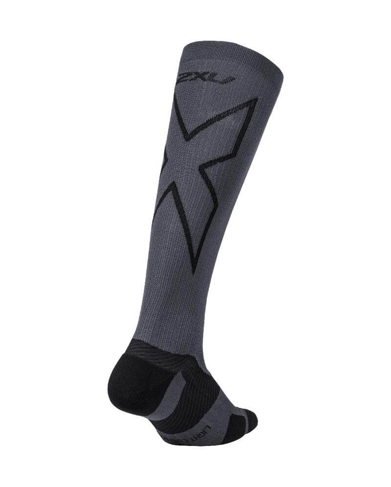 Vectr Light Cushion Full Length Compression Socks, Titanium/Black