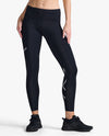 Aero Mid-rise Compression Tights - BLACK/SILVER REFLECTIVE